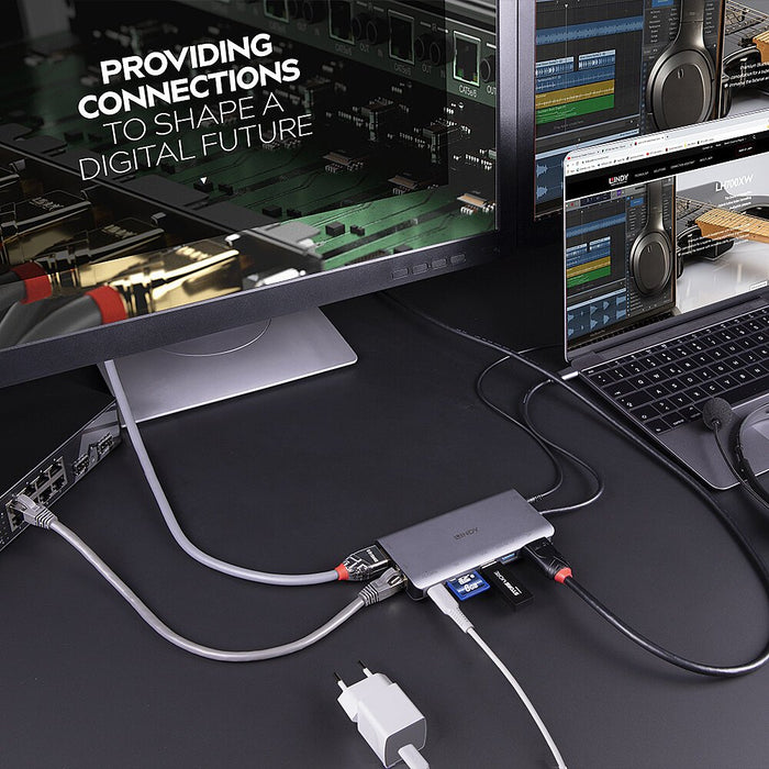 EAN 4002888433235 - Lindy 43323 base para portátil y replicador de puertos Alámbrico USB 3.2 Gen 1 (3.1 Gen 1) Type-C Negro,  imagen 5