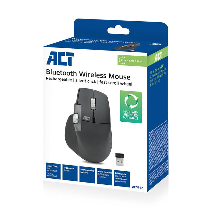 EAN 8716065597875 - ACT AC5147 ratón Universal Mano derecha RF Wireless + Bluetooth Laser imagen 2