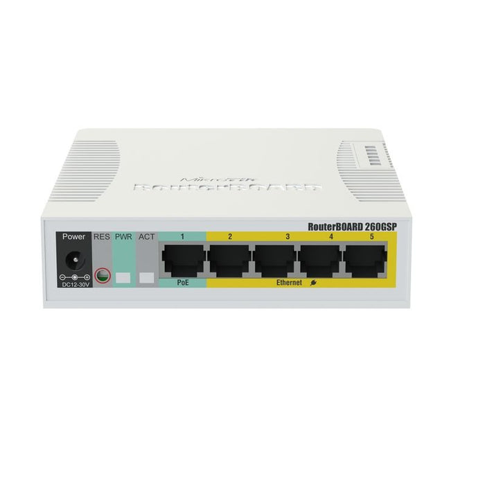 EAN 5711783893448 - Mikrotik RB260GSP switch Gestionado Gigabit Ethernet (10/100/1000) Energía sobre Ethernet (PoE) Blanco imagen 3