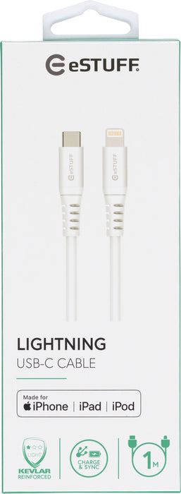EAN 5706998504296 - eSTUFF ES602101 cable de conector Lightning 1 m Blanco imagen 2
