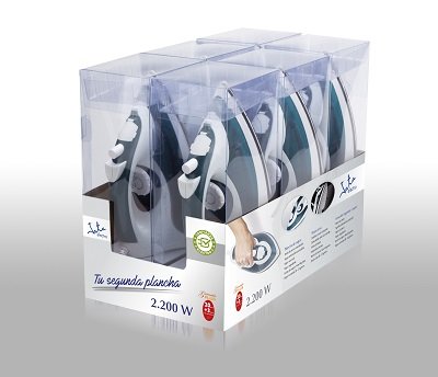 EAN 8421078033486 - JATA PL120 plancha Plancha a vapor Suela de acero inoxidable 2200 W Azul, Blanco imagen 4