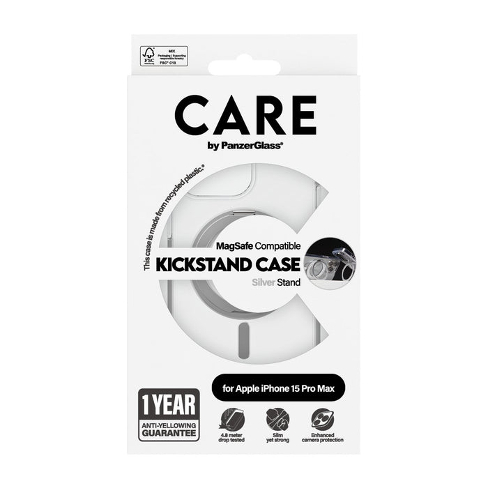 EAN 5715685005503 - PanzerGlass CARE™ by ® Case Transparent w. Silver Kickstand & MagSafe iPhone 15 Pro Max funda para teléfo imagen 3