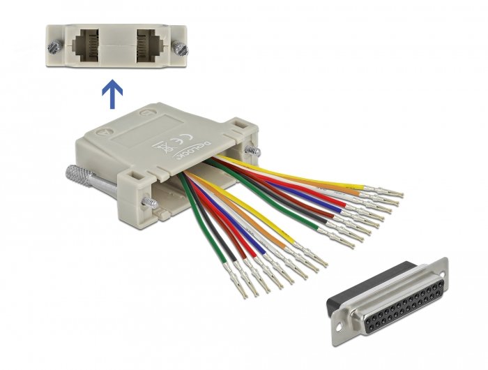 EAN 4043619668342 - DeLOCK 66834 cambiador de género para cable D-Sub 25pin 2x RJ-45 imagen 1