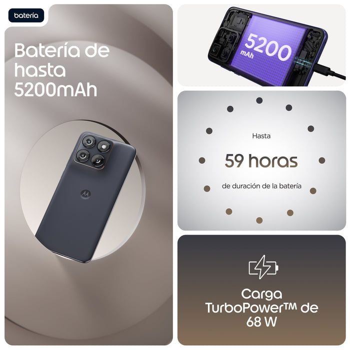 EAN 0840493631165 - Motorola edge 70 fusion 17,2 cm (6.78") SIM doble Android 16.0 5G USB Tipo C 8 GB 512 GB 5200 mAh Negro imagen 9