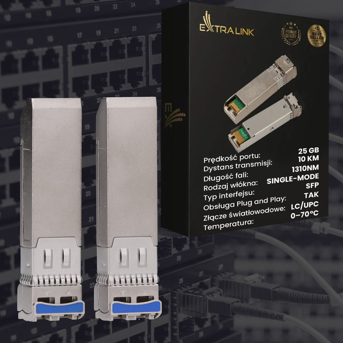 EAN 5906168633188 - Extralink SFP28 25G 2-Pack | SFP28 Module | 25Gbps, LC/UPC Duplex, 1310nm, 10km, single mode, DOM red mod imagen 13