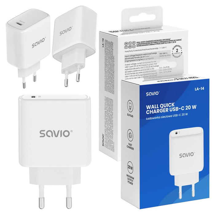 EAN 5907264110078 - Savio LA-14 cargador de dispositivo móvil Universal Blanco Corriente alterna Exterior imagen 9