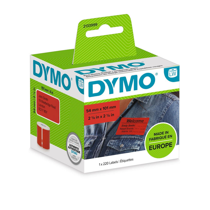 EAN 3026981333996 - DYMO 2133399 etiqueta autoadhesiva Rectángulo redondeado Desmontable Rojo 220 pieza(s) imagen 1