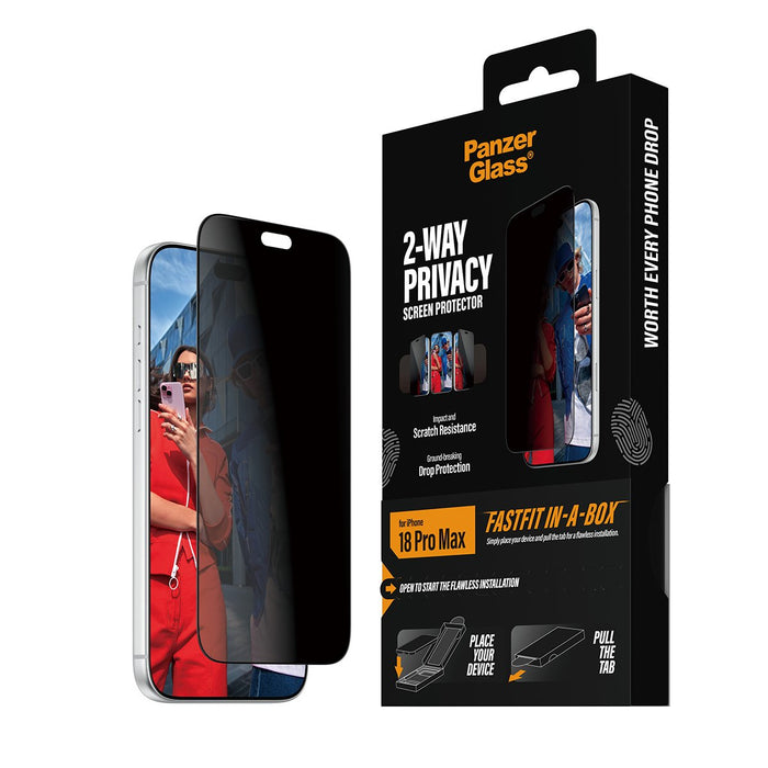 EAN 5715685043543 - PanzerGlass ® 2-Way Privacy Screen Protector iPhone 2026 Pro Max | Ultra-Wide Fit w. FASTFIT IN-A-BOX Pro imagen 7