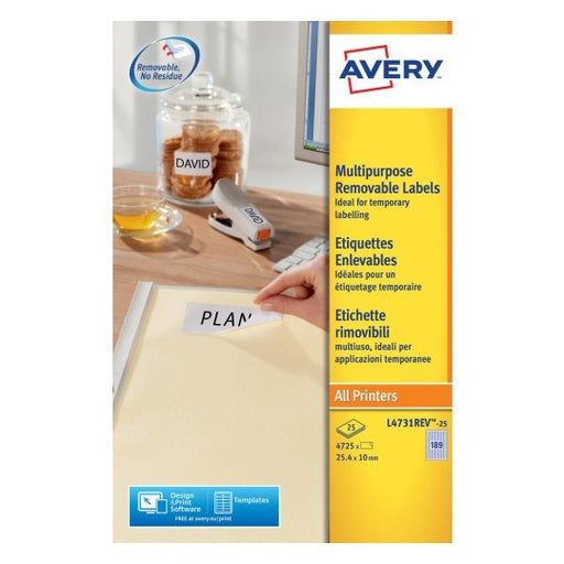 EAN 4004182047316 - Avery L4731REV-25 etiqueta autoadhesiva Rectángulo redondeado Desmontable Blanco 5670 pieza(s) imagen 2