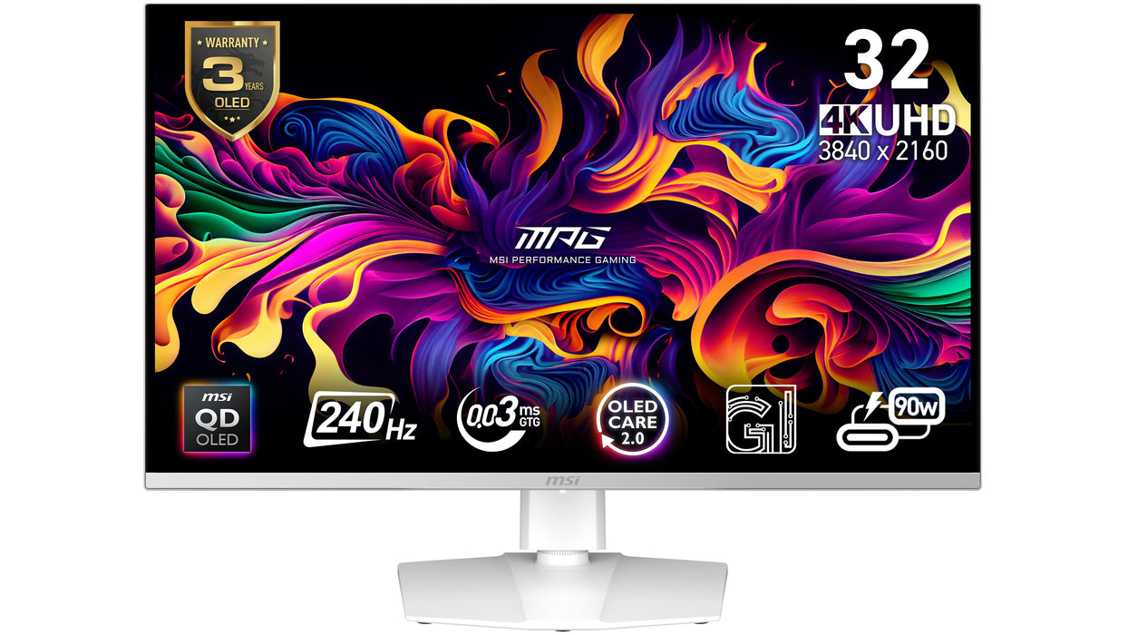 EAN 4711377266901 - MSI MPG 321URXW QD-OLED pantalla para PC 80 cm (31.5") 3840 x 2160 Pixeles 4K Ultra HD Blanco imagen 2