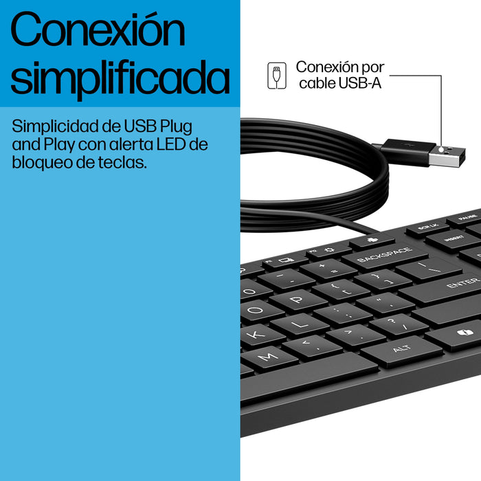 EAN 5715063732823 - HP 320K Wired Keyboard teclado Oficina USB Negro imagen 7