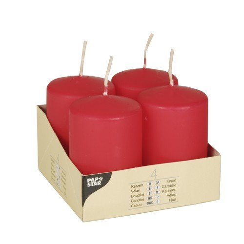 EAN 4002911104903 - Papstar 10490 vela Cilindro Rojo 4 pieza(s) imagen 1