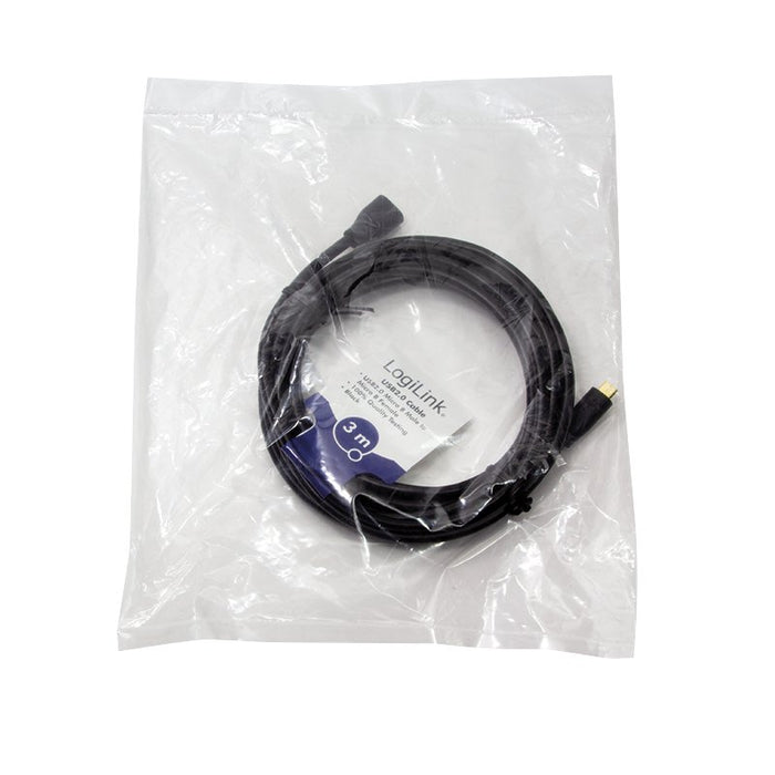 EAN 4052792047196 - LogiLink CU0124 cable USB USB 2.0 3 m Micro-USB B 0,48 Gbit/s Negro imagen 2