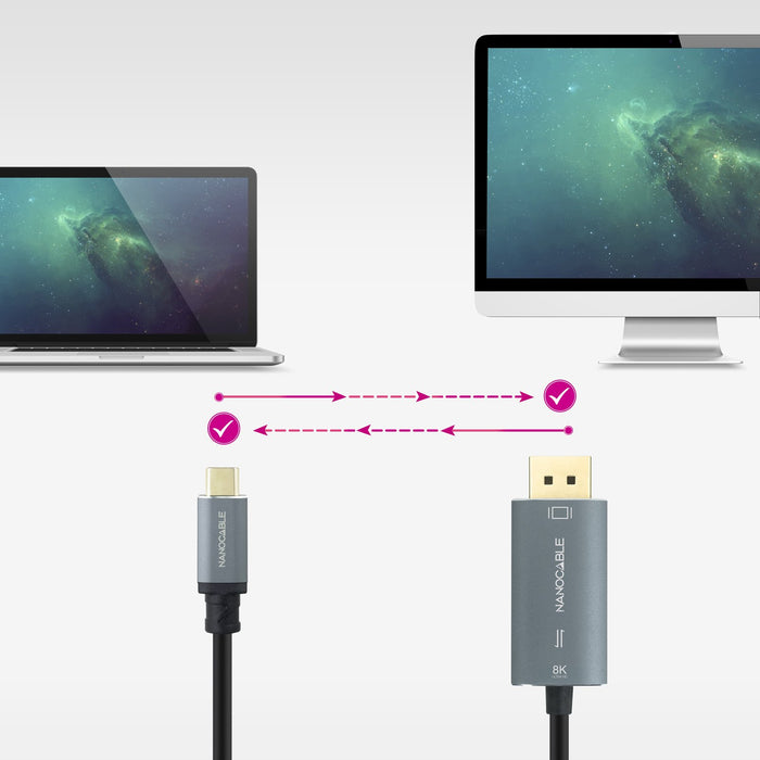 EAN 8433281017405 - Nanocable 10.15.5022 adaptador de cable de vídeo 2 m USB Tipo C DisplayPort Negro imagen 3