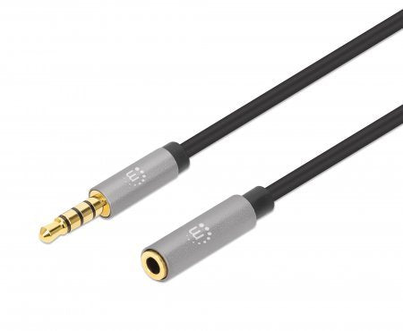 EAN 0766623356046 - Manhattan 356046 cable de audio 3 m 3,5mm Negro, Plata imagen 1