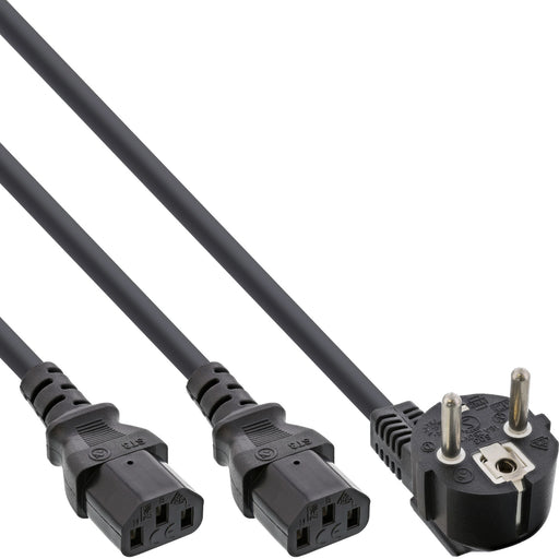 EAN 4043718012886 - InLine 4043718012886 Negro 1,8 m Enchufe tipo F Acoplador C13 2 x imagen 1