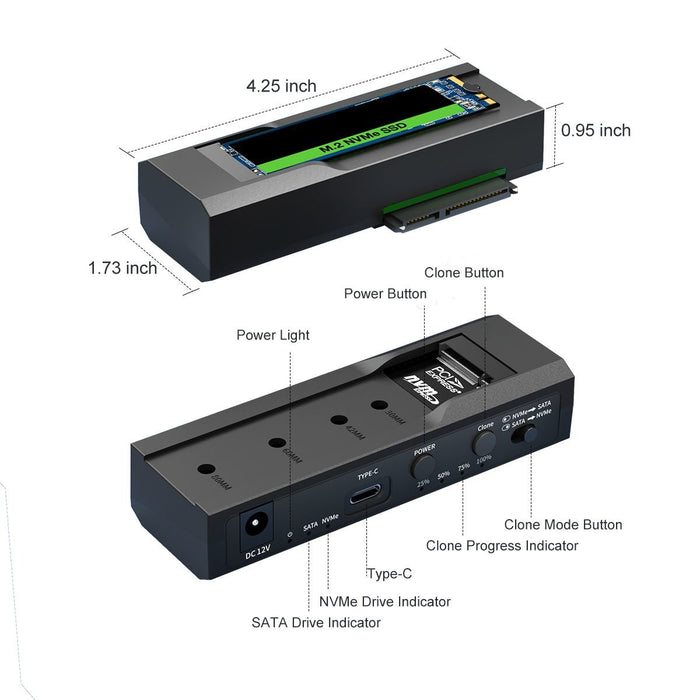 EAN 5715063173633 - CoreParts MS-CLONER-M2-2.5 duplicador de datos y soporte Negro imagen 2