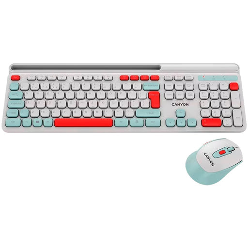 EAN 5291485015671 - Canyon HSET-W5 teclado Ratón incluido Hogar / Oficina RF inalámbrico QWERTY Inglés de EE. UU. Blanco imagen 1