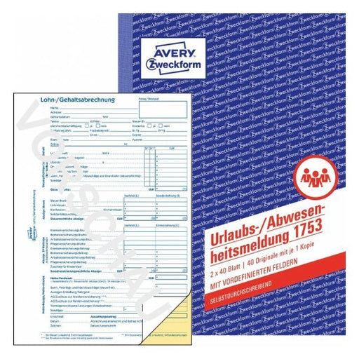 EAN 4004182017531 - Avery 1753 formulario comercial imagen 1