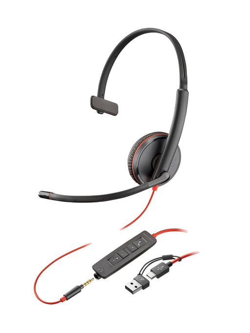 EAN 0197498433066 - Poly Blackwire 3215 Monaural USB-C Headset +3.5mm Plug +USB-C/A Adapter (Bulk) Alámbrico Diadema Oficina/ imagen 1