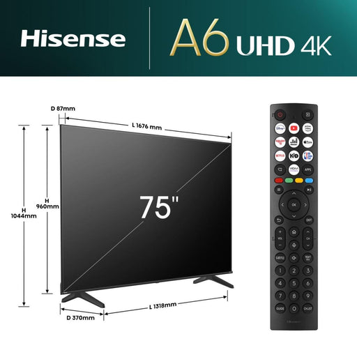 EAN 6942351406794 - Hisense 75E6NT 190,5 cm (75") 4K Ultra HD Smart TV Wifi Negro 350 cd / m² imagen 2