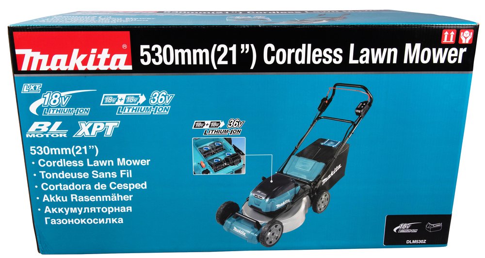 EAN 88381894432 - Makita DLM530Z cortadora de césped Cortacésped de empuje a gasolina Batería Negro, Azul imagen 13