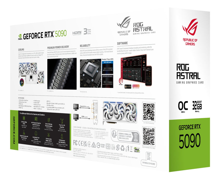 EAN 4711636112086 - ASUS ROG Astral - -RTX5090-O32G-WHITE NVIDIA GeForce RTX 5090 32 GB GDDR7 imagen 21