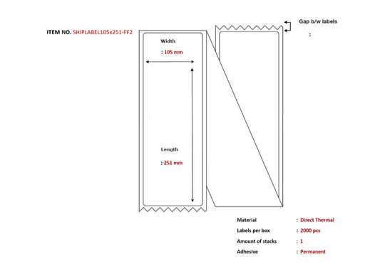 EAN 5715063276860 - Capture SHIPLABEL105X251-FF2 etiqueta de impresora imagen 1