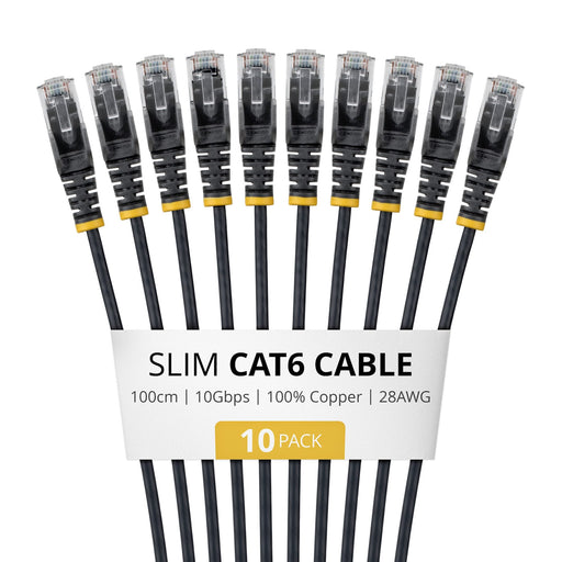 EAN 65030924115 - StarTech.com N6PAT100CMBKS10PK cable de red Negro 1 m Cat6 U/UTP (UTP) imagen 1