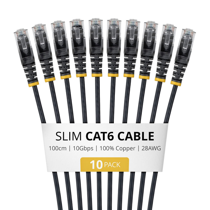 EAN 65030924115 - StarTech.com N6PAT100CMBKS10PK cable de red Negro 1 m Cat6 U/UTP (UTP) imagen 1