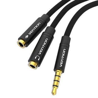 EAN 6922794734500 - Vention BBMBY cable de audio 0,3 m 2 x 3.5mm 3,5mm Negro imagen 1