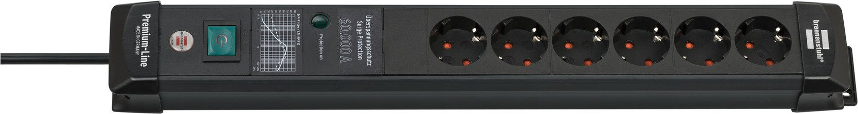 EAN 4007123674091 - Brennenstuhl 1951160401 base múltiple 3 m 6 salidas AC Interior Negro imagen 2