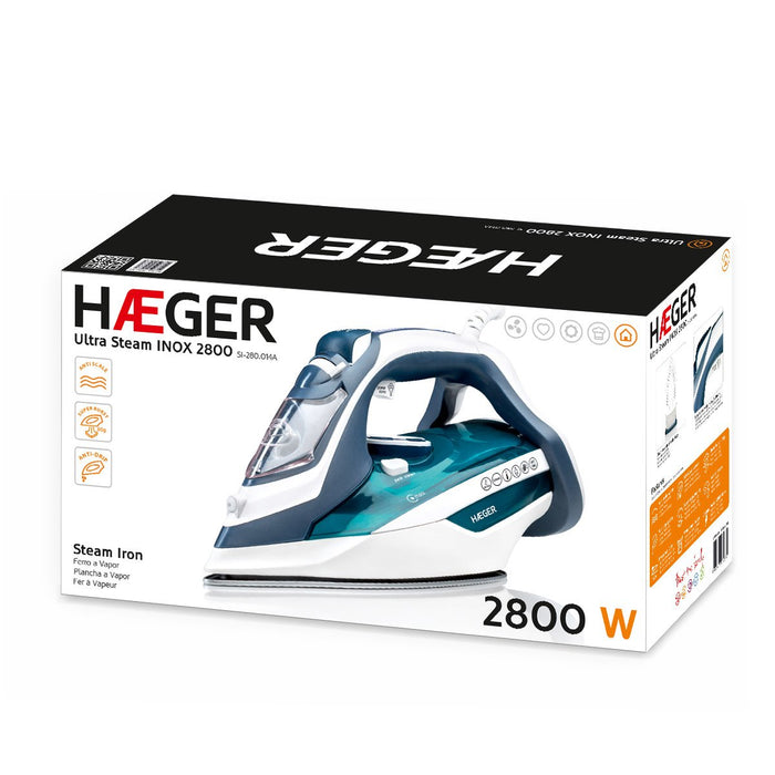 EAN 5608475012372 - Haeger Ultra Steam 2800 Plancha vapor-seco 2800 W Azul, Blanco imagen 4