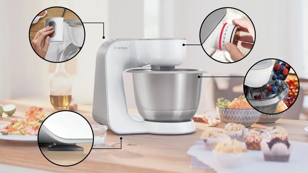 EAN 4242005501120 - Bosch Serie 4 MUM58200 robot de cocina 1000 W 3,9 L Blanco imagen 4
