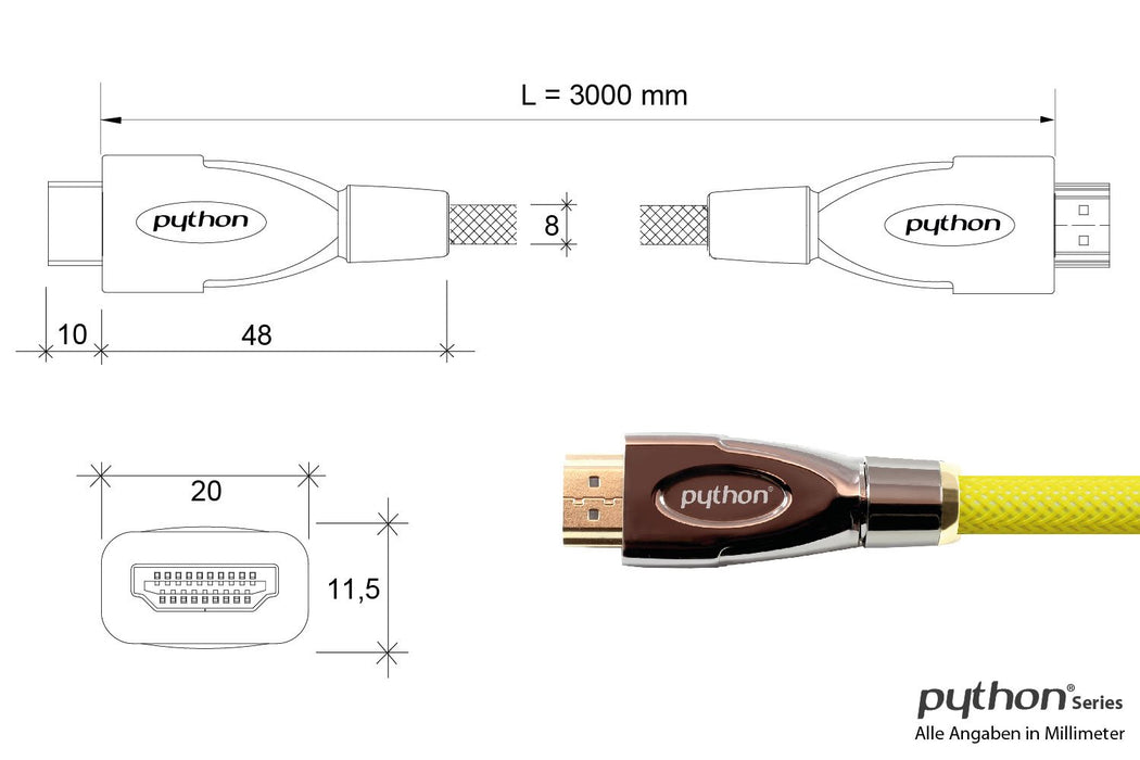 EAN 4014619717729 - Alcasa GC-M0029 cable HDMI 3 m HDMI tipo A (Estándar) Amarillo imagen 4