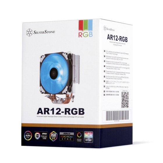 EAN 4710679810126 - Silverstone AR12 RGB Procesador Enfriador 12 cm Negro, Acero inoxidable, Blanco imagen 7