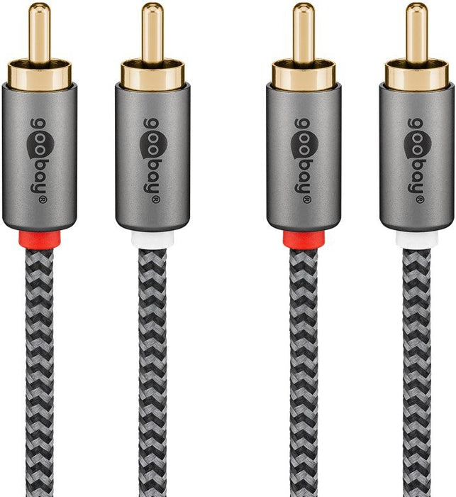 EAN 4040849652929 - Goobay 65292 cable de audio 1 m 2 x RCA Negro, Plata imagen 2