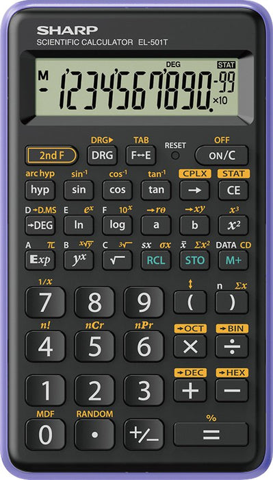 EAN 4974019138121 - Sharp EL-501T calculadora Bolsillo Calculadora científica Negro, Púrpura imagen 1