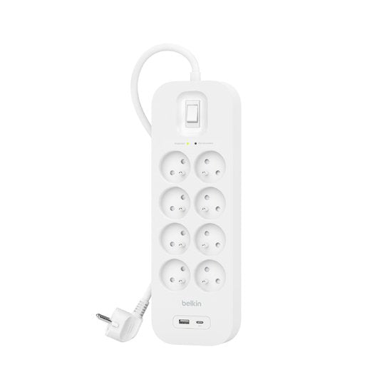 EAN 0745883855612 - Belkin SRB003CA2M limitador de tensión Blanco 8 salidas AC 2 m imagen 1