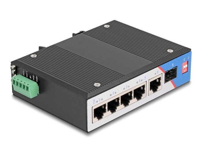 EAN 4043619801640 - DeLOCK 80164 switch Gigabit Ethernet (10/100/1000) Energía sobre Ethernet (PoE) DIN rail Negro imagen 2