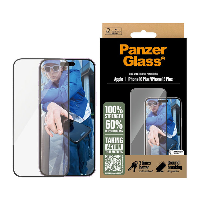 EAN 5715685002397 - PanzerGlass ® Screen Protector iPhone 16 Plus | 15 Plus | Ultra-Wide Fit Protector de pantalla Apple 1 pi imagen 2