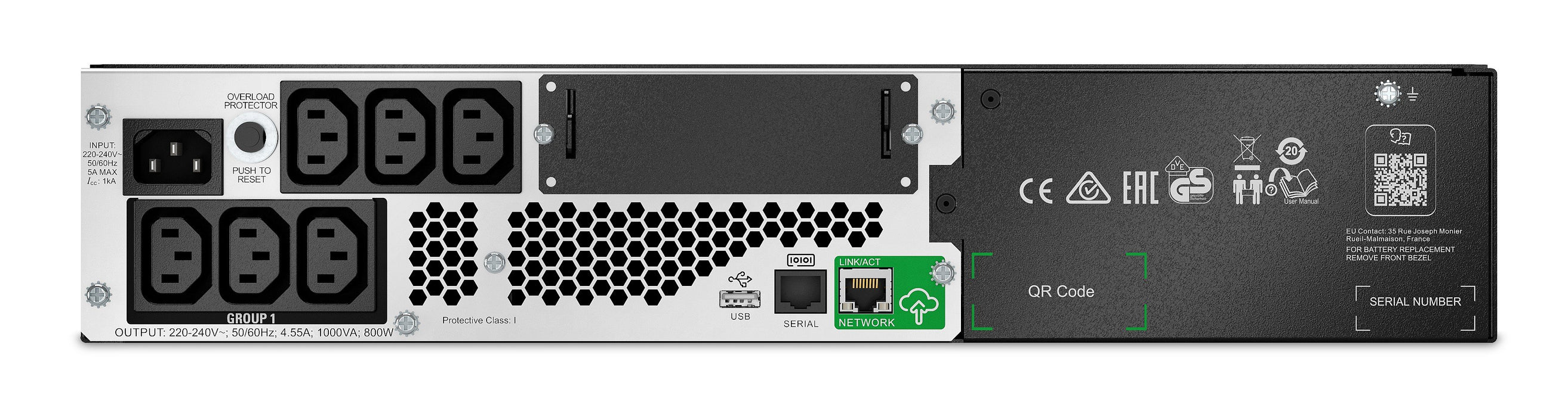 EAN 731304402596 - APC Smart-UPS Lithium Ion Short Depth 1000VA 230V with SmartConnect sistema de alimentación ininterrumpida imagen 2