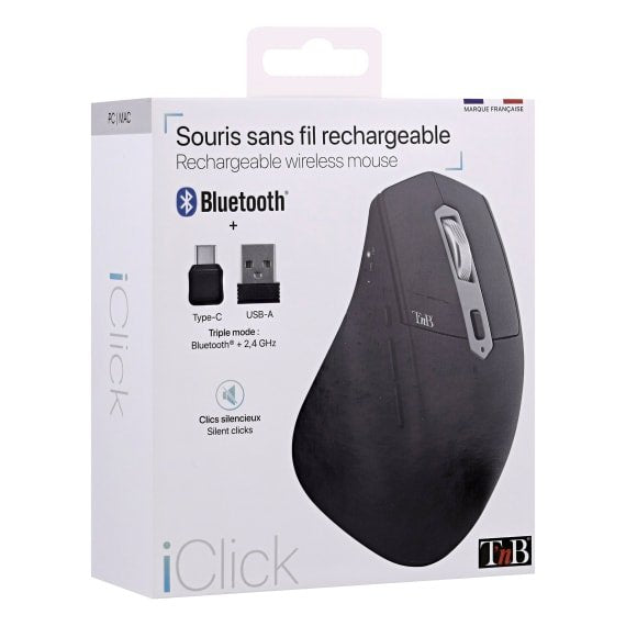 EAN 3303170104439 - T'nB MWBTPOWER3 ratón Universal Izquierda RF Wireless + USB Type-C 2400 DPI imagen 9