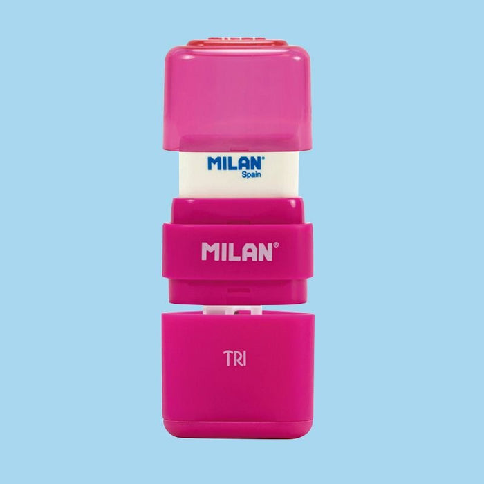EAN 8411574032410 - Milan 4700116 Sacapuntas manual Azul, Rosa, Amarillo imagen 3