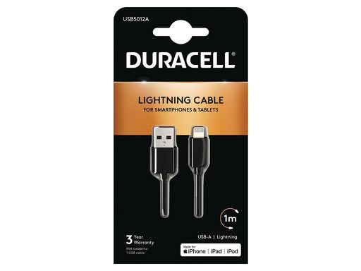 EAN 5055190136737 - Duracell USB5012A cable USB 1 m Lightning Negro imagen 1