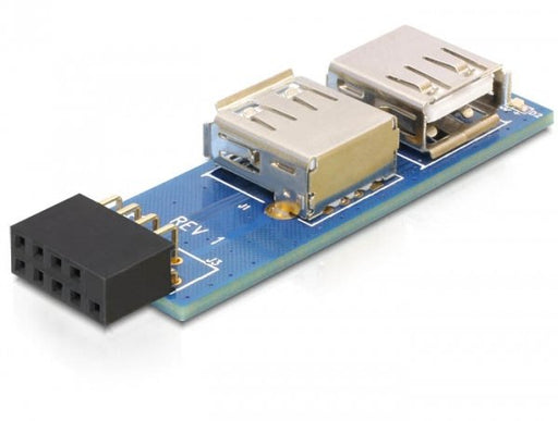 EAN 4043619418206 - DeLOCK 9-pin 2.54 mm/2 x USB 2.0 1 x 9-pin 2.54 mm 2 x USB 2.0-A Negro, Azul, Plata imagen 1