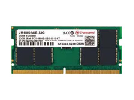 EAN 0760557844686 - Transcend JetRam JM4800ASE-32G módulo de memoria 32 GB 1 x 32 GB DDR5 262-pin SO-DIMM imagen 1