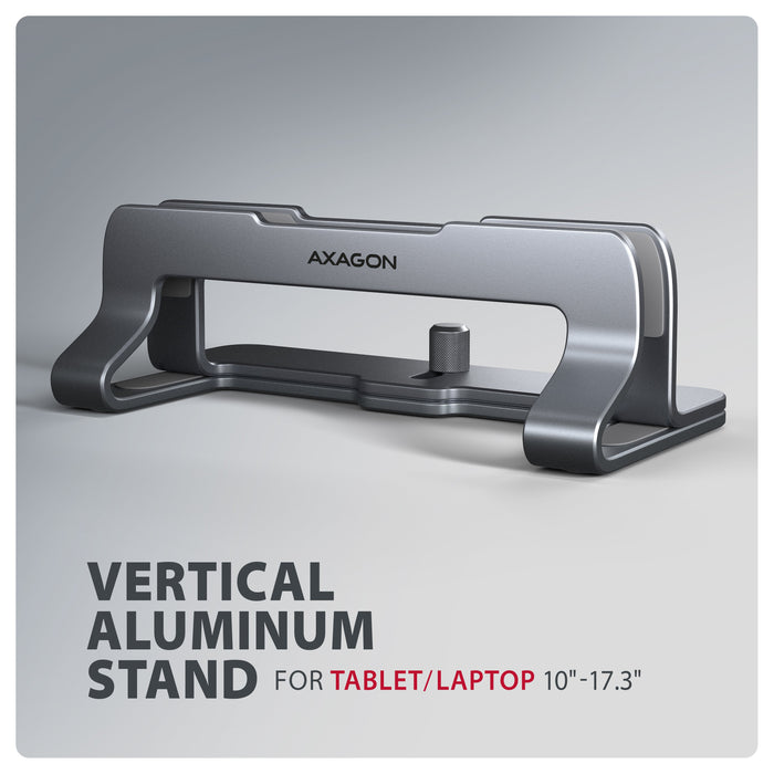 EAN 8595247909268 - Axagon STND-VG Vertikaler Laptop-Ständer, einstellbare Breite, Aluminium Soporte para ordenador portátil  imagen 2