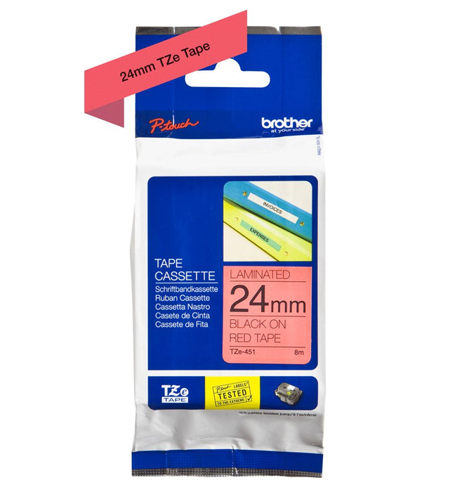 EAN 0012502625919 - Brother TZE-451 cinta para impresora de etiquetas Negro sobre rojo TZ imagen 3