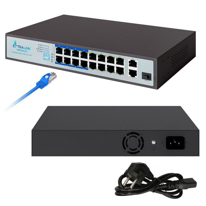EAN 5903148916101 - Extralink VIRTUS V3 No administrado L2 Fast Ethernet (10/100) Energía sobre Ethernet (PoE) 1U Negro imagen 8